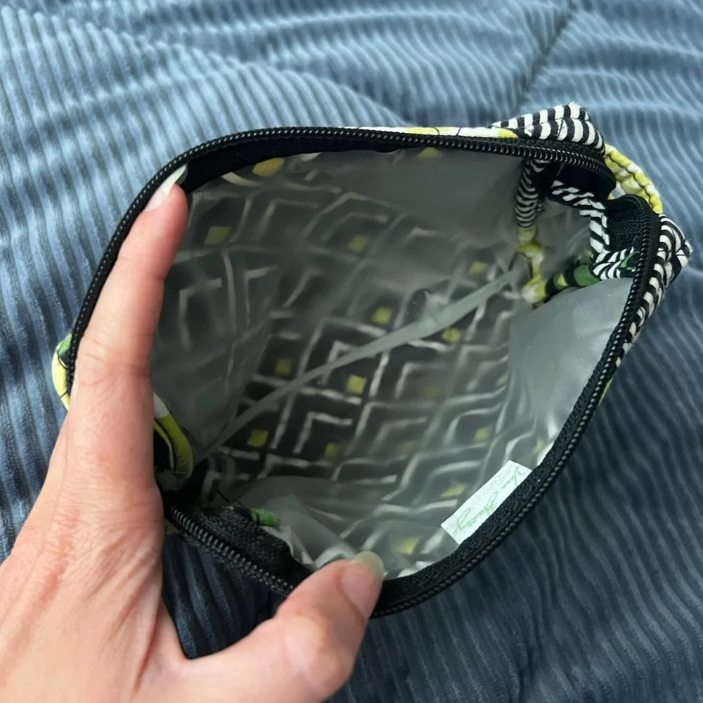 Green and Black La Neon Rose Vera Bradley Cosmetic Bag